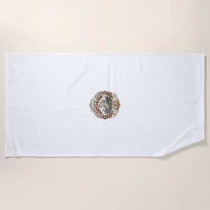 Christmas Tree Destroyer Cat Christmas Tree Destro Beach Towel