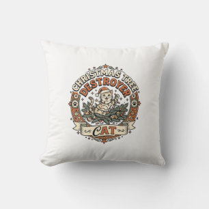 Christmas Tree Destroyer Cat Christmas Tree Destro Cushion