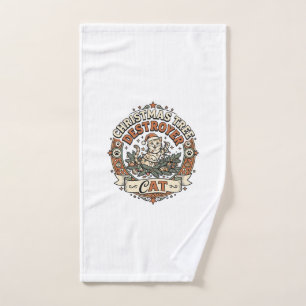 Christmas Tree Destroyer Cat Christmas Tree Destro Hand Towel