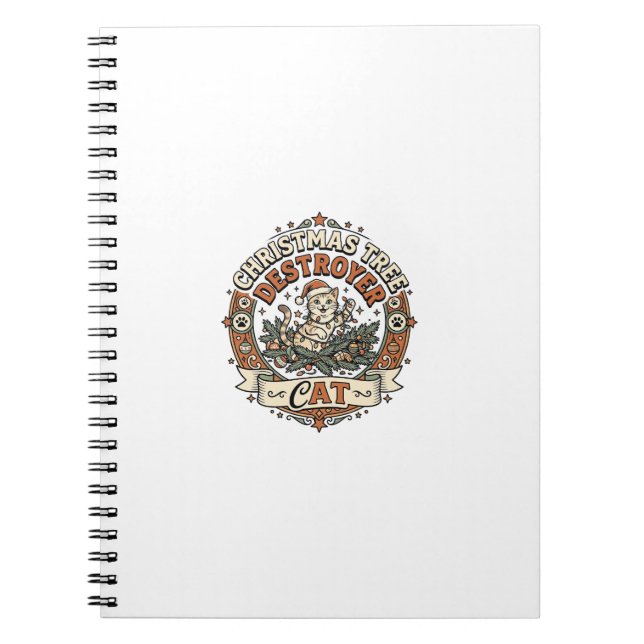 Christmas Tree Destroyer Cat Christmas Tree Destro Notebook (Front)