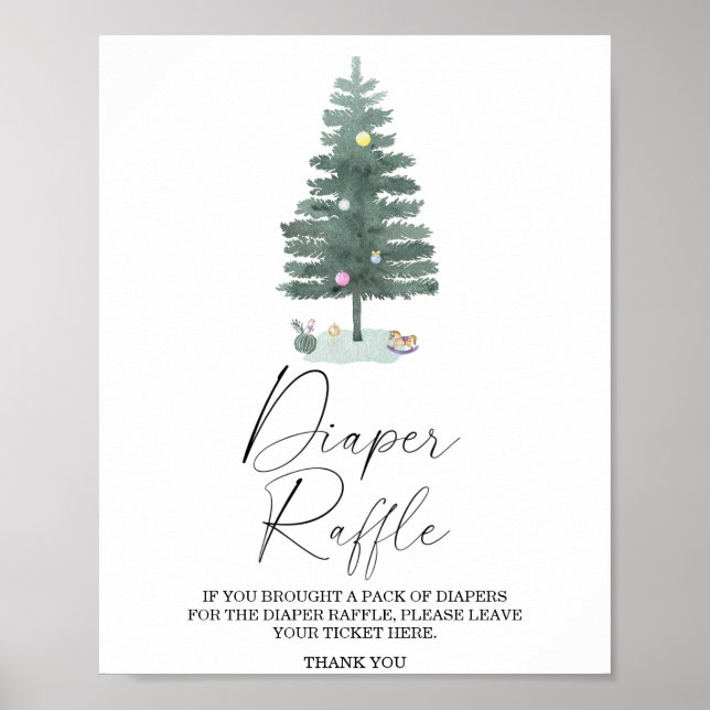 Christmas tree - diaper raffle poster (Front)