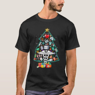 Christmas Tree Doctor Santa Hat Medical Doctor In  T-Shirt