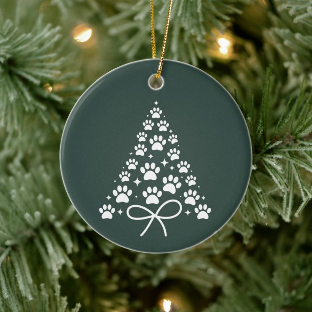 Christmas Tree Dog Lover Owner Gift Holiday  Ceramic Tree Decoration (Tree)