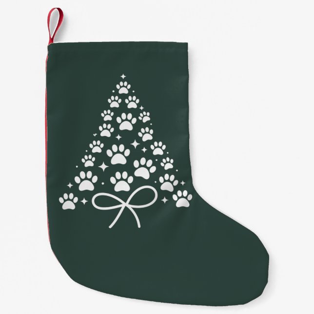 Christmas Tree Dog Lover Owner Gift Holiday  Small Christmas Stocking (Front)