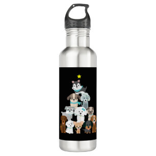 Christmas Tree Dogs 710 Ml Water Bottle