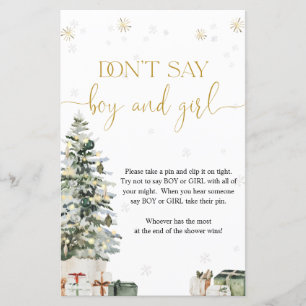 Christmas Tree Don't Say Boy or Girl Game