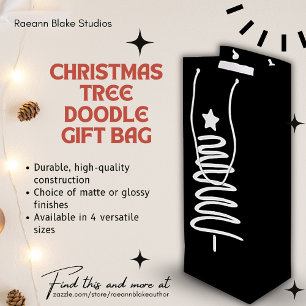 Christmas Tree Doodle Gift Bag
