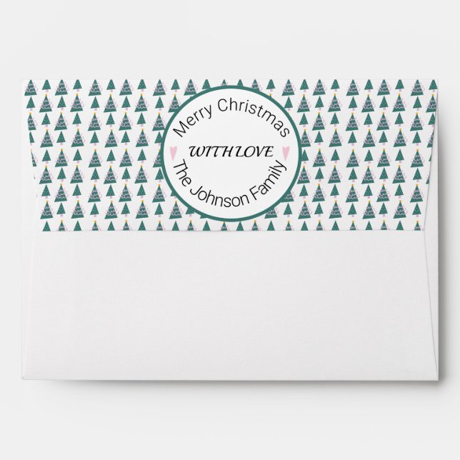 Christmas Tree Doodles Holiday Envelope (Back (Top Flap))