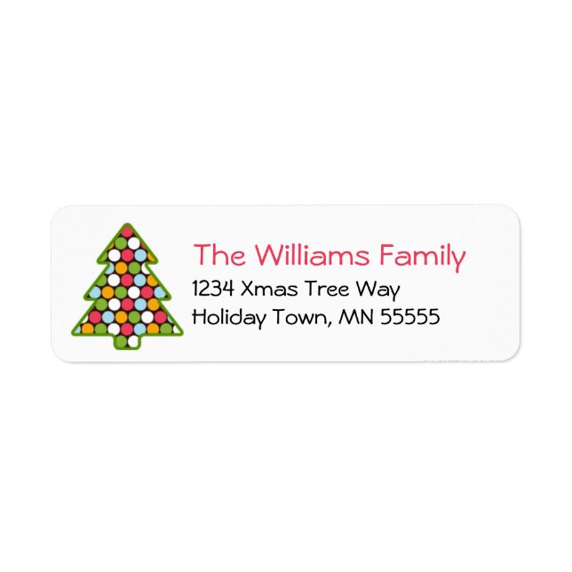 Christmas Tree Dot Address Label (Front)