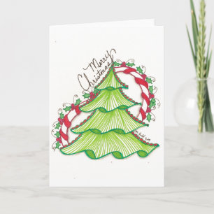 Christmas Tree Drawing - Beautiful Holiday Card