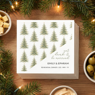 Christmas Tree Eat Drink and Be Married Napkin