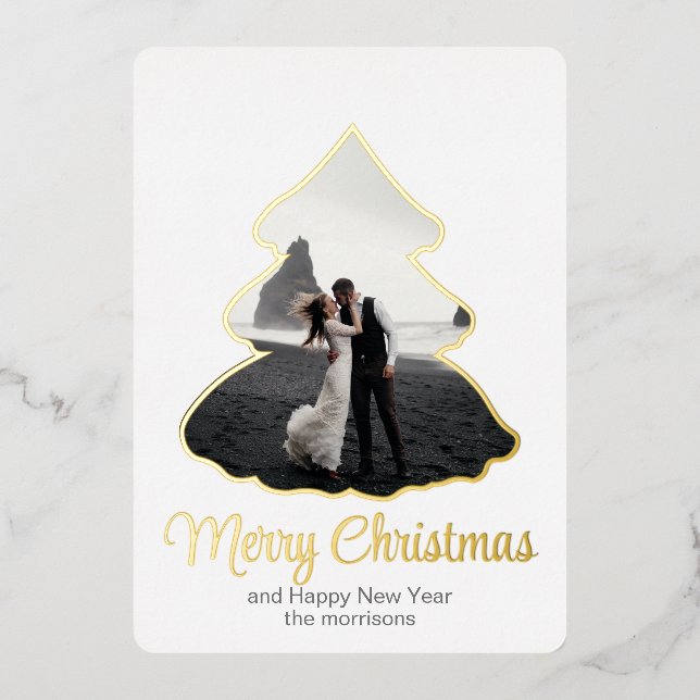 Christmas tree elegance  5" x 7" Foil Invitation (Front)
