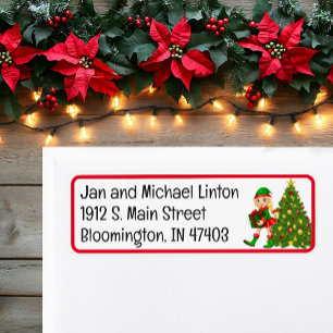 Christmas Tree Elf Custom Return Address Label