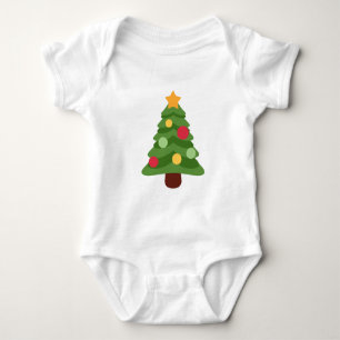 christmas tree emojis baby bodysuit
