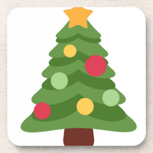 christmas tree emojis coaster