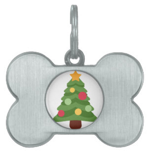christmas tree emojis pet ID tag