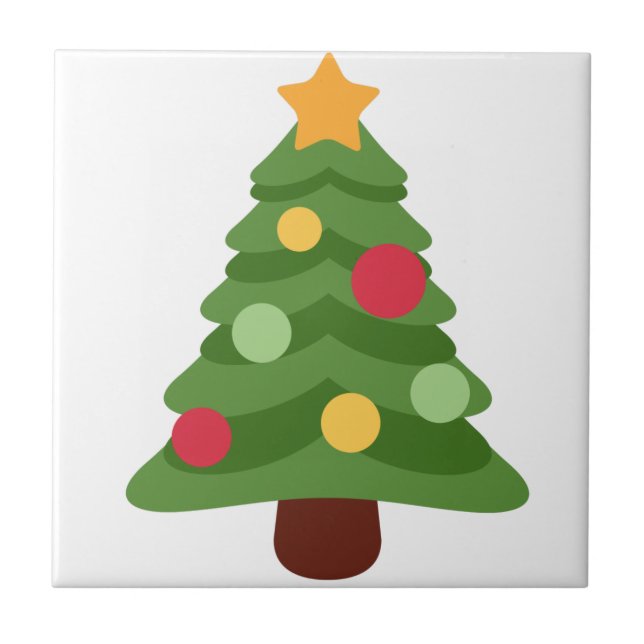 christmas tree emojis tile (Front)