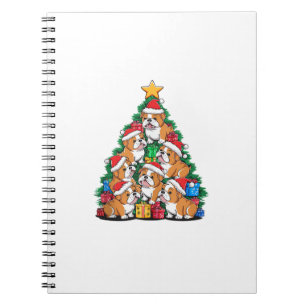 Christmas Tree English Bulldog Bulldogs Notebook