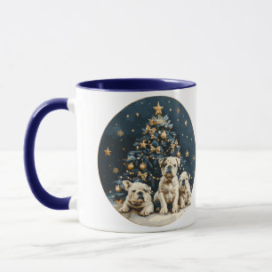 Christmas Tree English Bulldog Puppies Mug