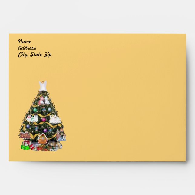 Christmas Tree Envelope Template (Front)