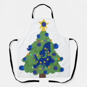 Christmas Tree - European Union Flag EU Euro - b Apron