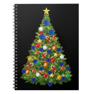 Christmas Tree - European Union Flag   EU Euro - b Notebook