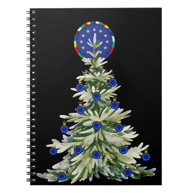 Christmas Tree - European Union Flag | EU Euro - b Notebook (Front)