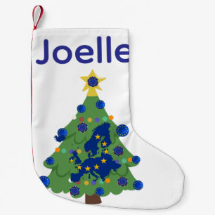 Christmas Tree - European Union Flag EU Euro - b Small Christmas Stocking