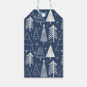 Christmas Tree - Evergreen Tree - Pine Tree Blue Gift Tags