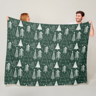 Christmas Tree - Evergreen Tree - Pine Tree Green Fleece Blanket