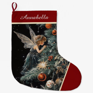 Christmas Tree Fairy Angel Stocking - Personalized