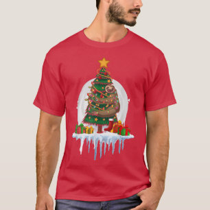 Christmas Tree Fairy Lights Snow Christmas Sloth T-Shirt