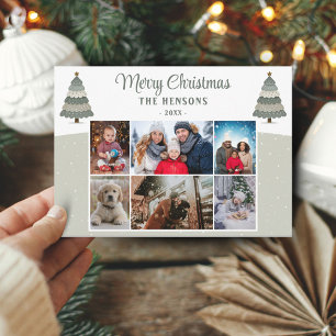 Christmas Tree Family 6 Photo Collage Holiday Card