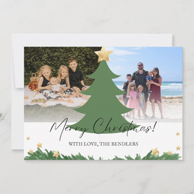 Christmas Tree Family Christmas Card (Front)