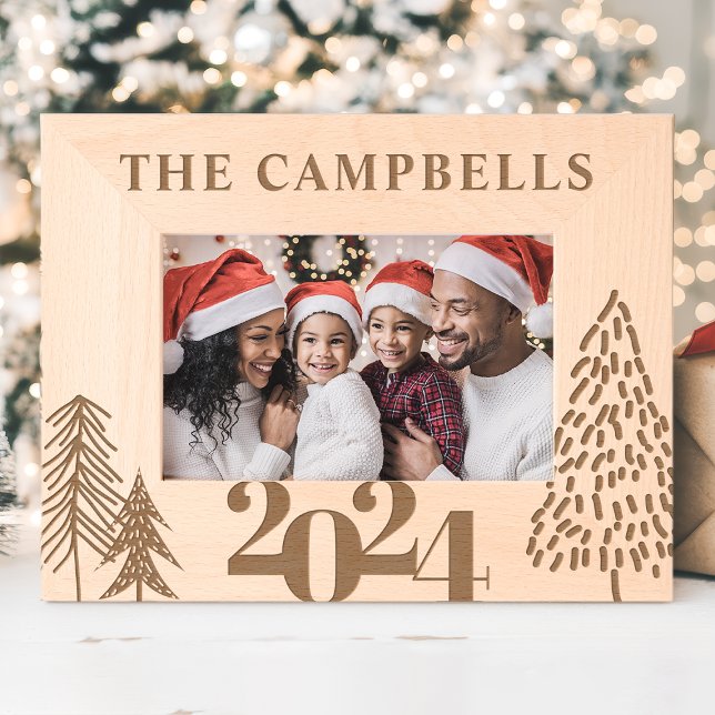 Christmas Tree Family Name Holiday Keepsake Etched Frames (Creator Uploaded)