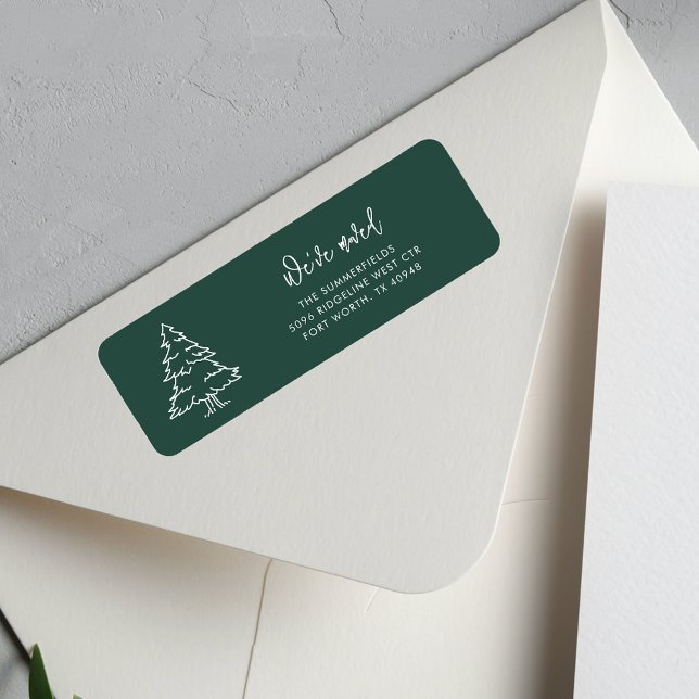 Christmas Tree Family Name Moving Return Address (Christmas Tree Family Name Moving Return Address Label)