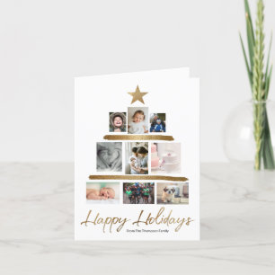 Christmas tree Family photo Collage and letter Holiday Card