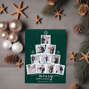 Christmas Tree Family Photo Collage Holiday Card