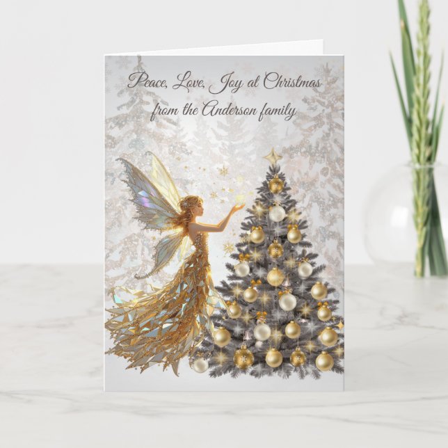 Christmas Tree Family Photo Greeting Card (Front)