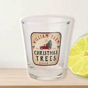 Christmas Tree Farm Pine Trees farmhouse style Shot Glass