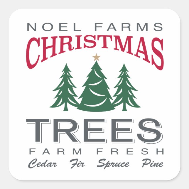 CHRISTMAS TREE FARM SQUARE STICKER (Front)