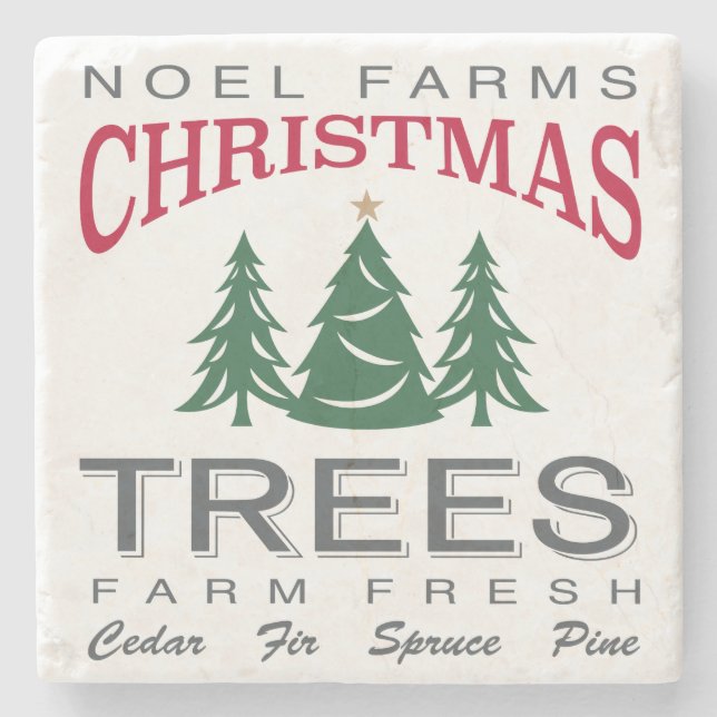 CHRISTMAS TREE FARM STONE COASTER (Front)