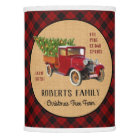 Christmas Tree Farm Vintage Truck Red Plaid Rustic