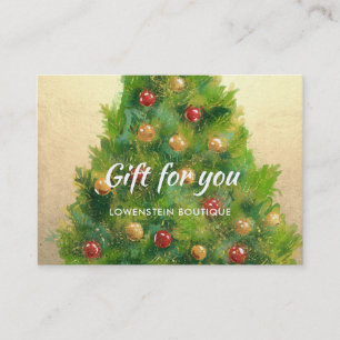 Christmas Tree Faux Gold Foil   Gift Certificate