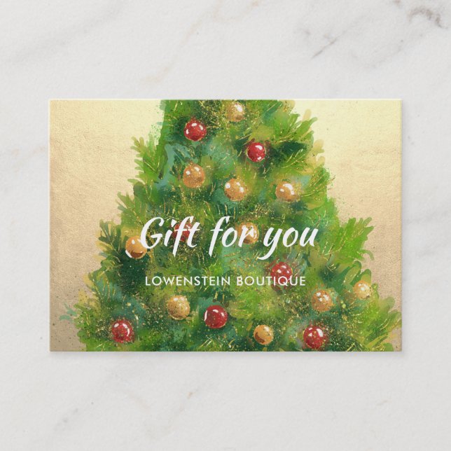 Christmas Tree Faux Gold Foil | Gift Certificate (Front)