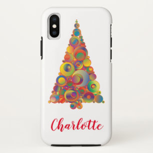 Christmas Tree Festive Chic Colourful Girly iPhone X Case
