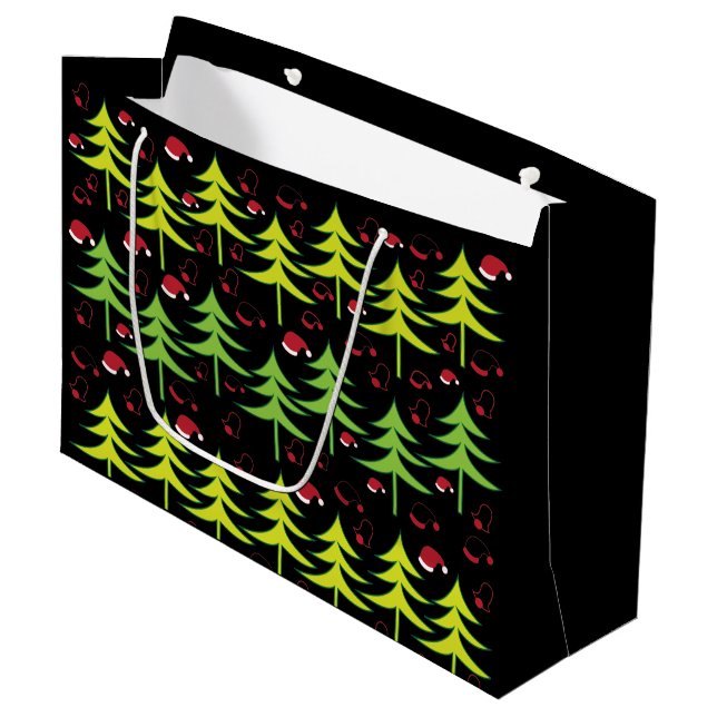 Christmas Tree Festive Large Gift Bag (Front Angled)