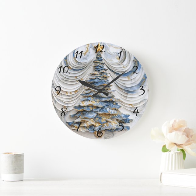 Christmas Tree Festive Magic Large Clock (Home)