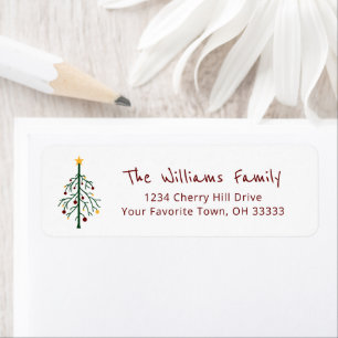 Christmas Tree Festive Return Address Label