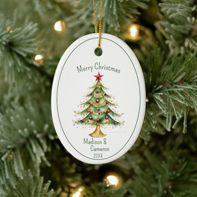 Christmas Tree First Christmas Together Name Year Ceramic Tree Decoration (Tree)